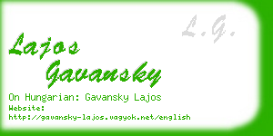 lajos gavansky business card